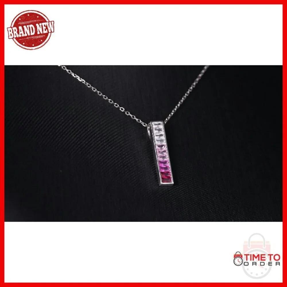 925 Sterling Silver Adjustable Necklace with Cubic Zirconia Stones